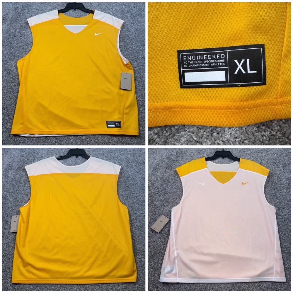 Nike Reversible Jersey Mens Mesh Training Pennie Tank Yellow White XL NEW